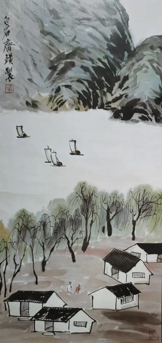 산수화(강)