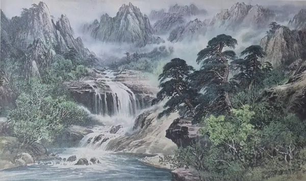금강산 선하 계곡을 바라보며